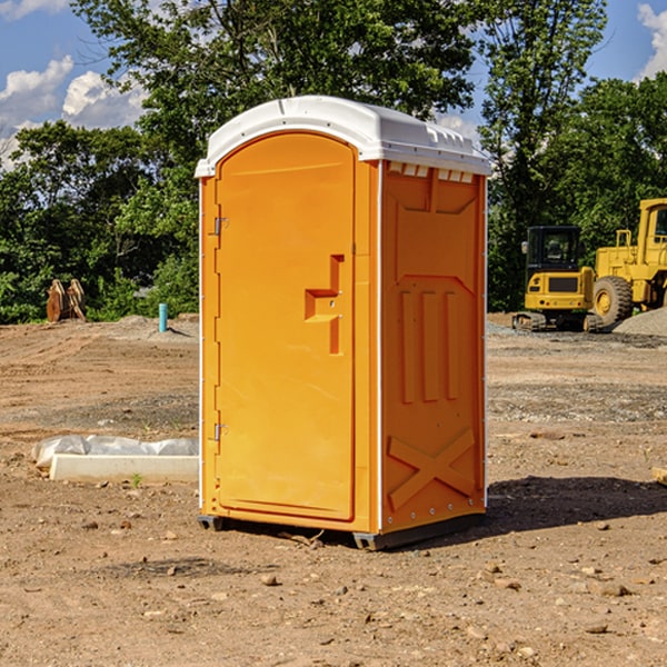 do you offer hand sanitizer dispensers inside the portable restrooms in Andreas